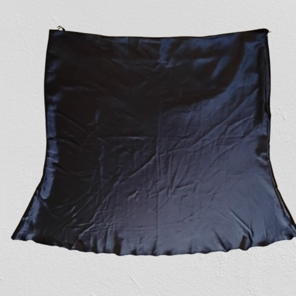 NEW Vanilla Bay Black Satin Midi Skirt 3X Plus Size Stretch Boutique Glam